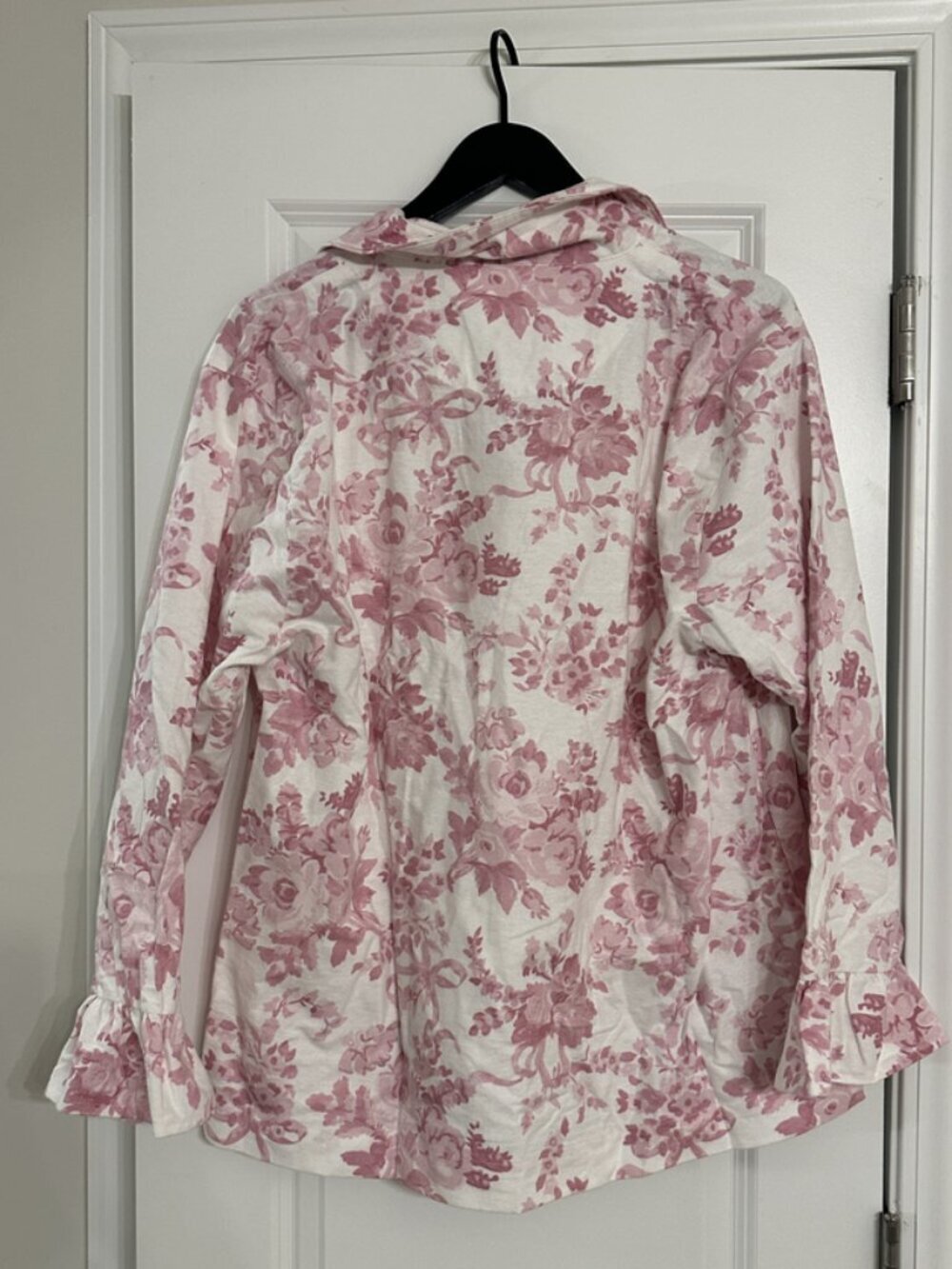 POTTERY BARN Teen LoveShackFancy Flannel Pajama Set in Pink Size Medium - Picture 6 of 10